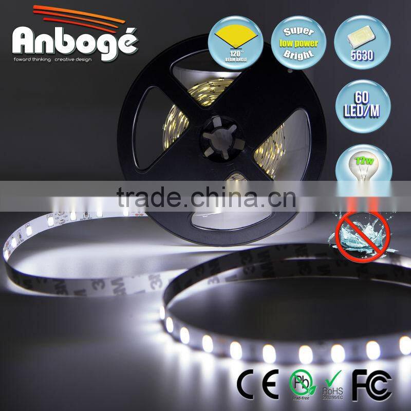 NEW LOW FACTORY PRICE 12V 5630 SMD led flexible strip light 60 LED/M IP20 COLD WHITE