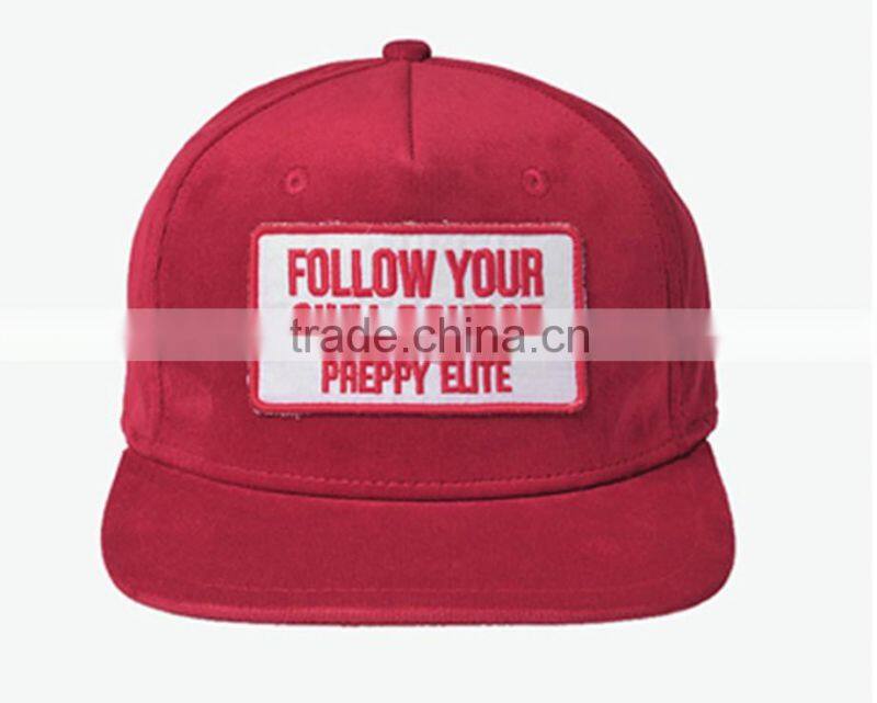 red 5panel cordutoy embroidery patch hip hop snapback caps and hats