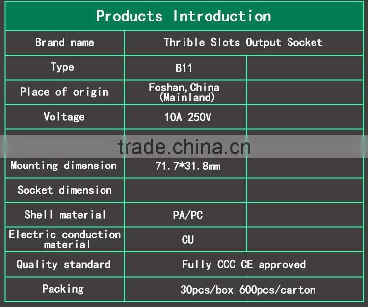 universal multi 3 gangs multiple plug socket