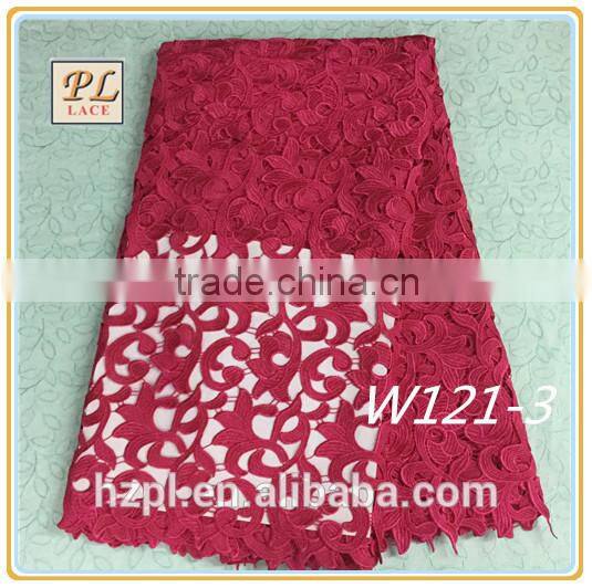 2015 crochet dress design 100 % polyester embroidery fabric lace