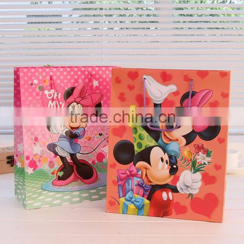 Zoo Animals Baby Shower , Large, Green and White paper printed gift bag for luxury goods