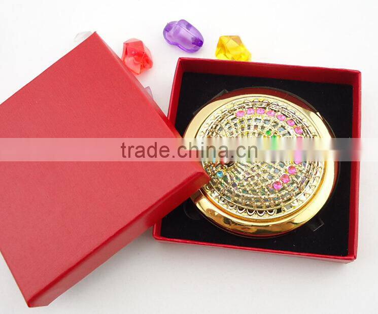 Luxury Round Logo Round Logo Personalized Pocket Metal Mirror