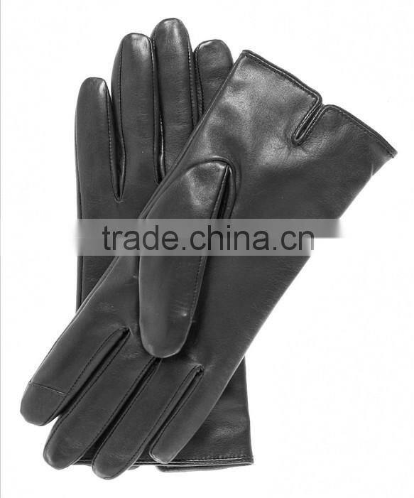 fashion dress wool lined sheepskin smartphone leather gloves factory in Hebei