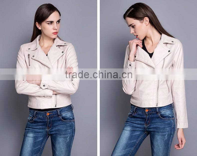 PU Leather Jackets Women 2016 Winter