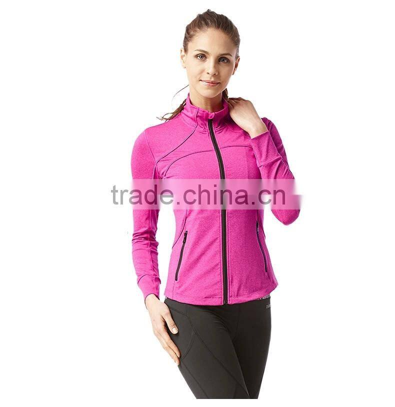 2016 wholesale OEM women fashional sport jacket/high spandex jacket