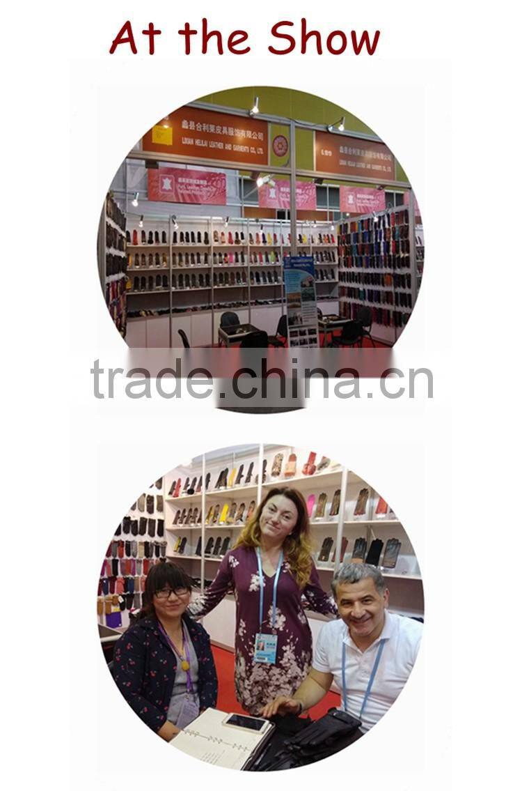 Factory Wholesale Ladies Black Wool Gloves with Fake Fur Cuff