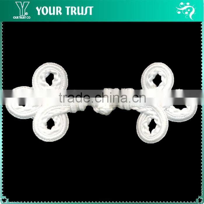 Height 2.5 Centermeter All Black Sew On 100% Nylon Chinese Knot Frog Buttons