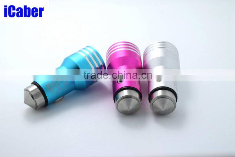 Best Safety Hammer Dual USB Car Charger High Quality Car Charger for mobile phone