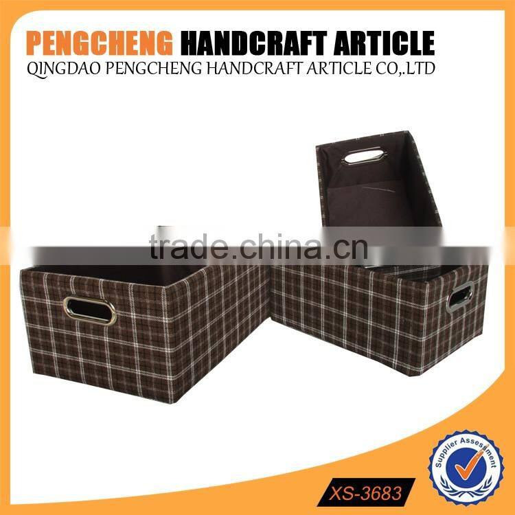 Hot sale portable stripe line polyester storage box with handle