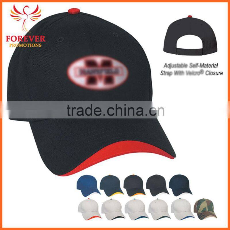 2016 Wave Sandwich Baseball Cap Custom Logo Design Cotton Black White Baseball Cap And Hat
