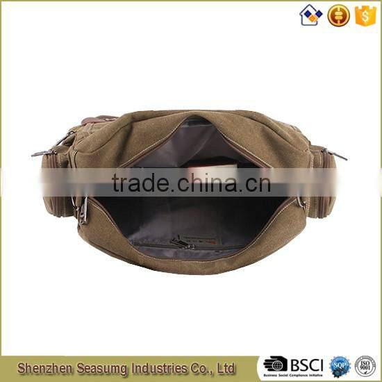 High Quality Canvas Business Handbag with Real Leather Trim