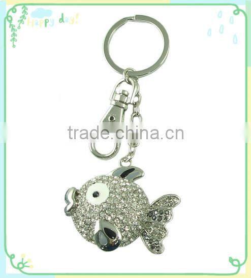 2015 fashion animal teddy bear key chain with cz stones