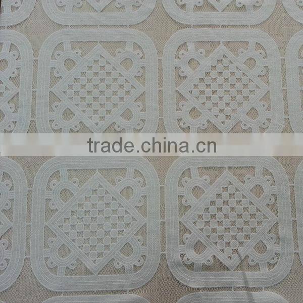 YH006# 2015 China supplier cotton polyester burning flower lace fabric for fashion dresses