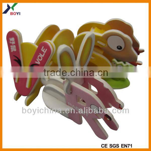 2014 Hotsale Hippopotamus 3d Puzzle, DIY Animal Toy Intelligent Development For Children