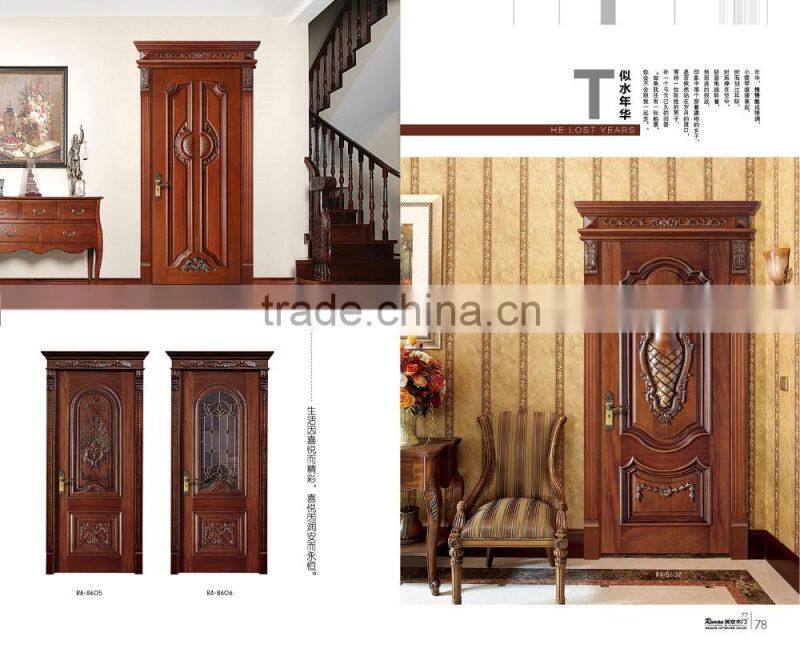 2016 High quality natural wooden door manufacturer