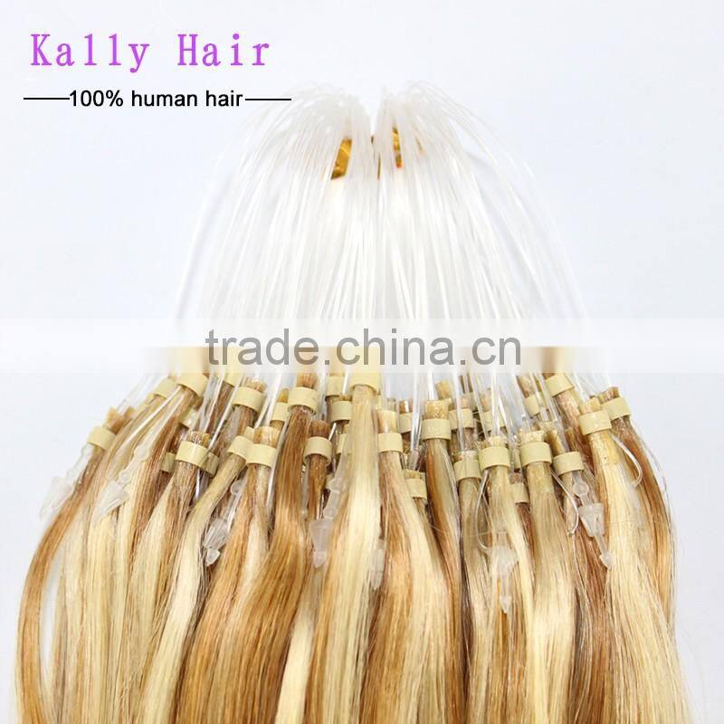 Two tone Brazilian micro ring loop hair extension raw unprocessed virgin hair