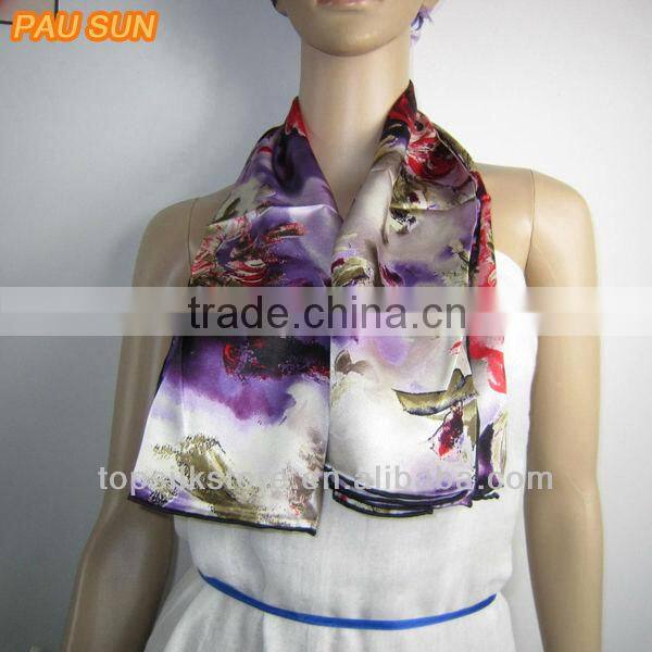 Jet Printed Silk Scarf For Women