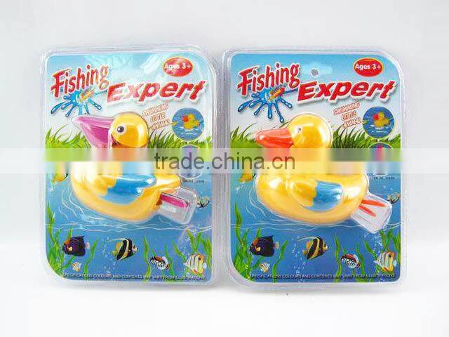 Cute little yellow duck wind up plastic swimming toys