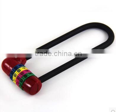 Lengthened four U-shaped password lock metal lock anti-theft lock for bicycle