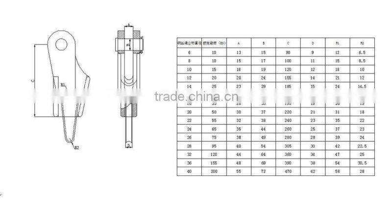 Wire rope open socket
