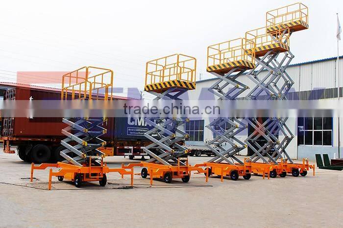 Good stability hydraulic trailer scissor lift mobile