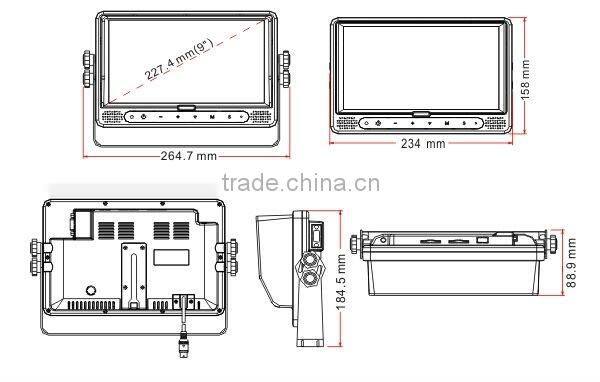 9 inches Digital car audio system with reverse camera