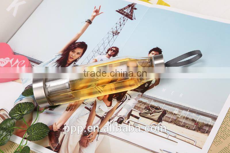 550ml unbreakable glass water bottle/ fruit infuser bottle/ borosilicate glass water bottle