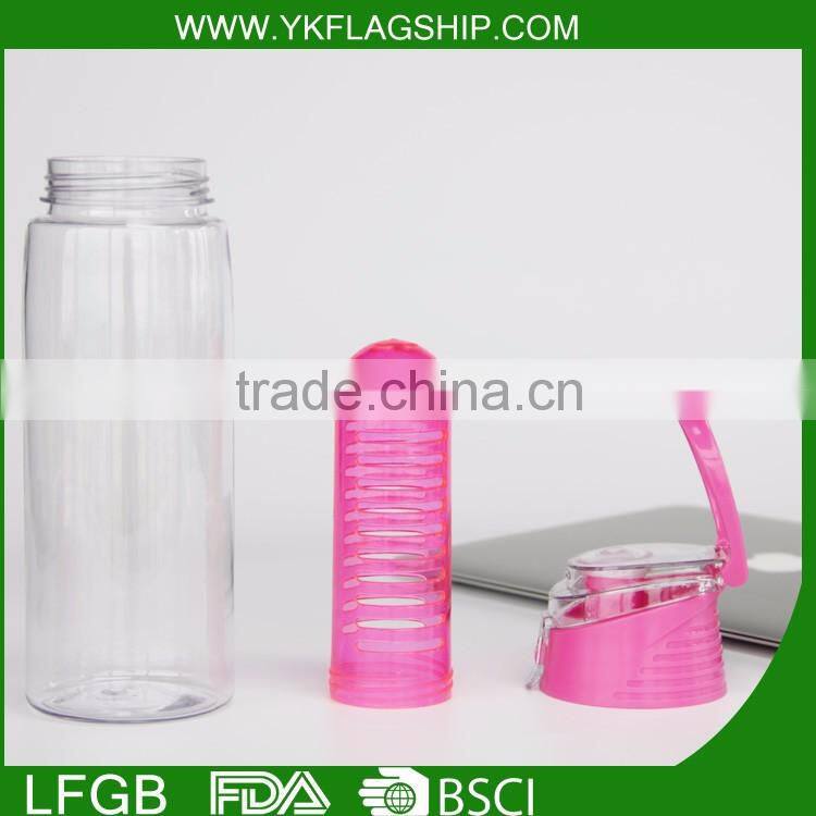 BPA Free Custom plastic joyshaker water bottle opener,water bottle joyshaker model with infuser