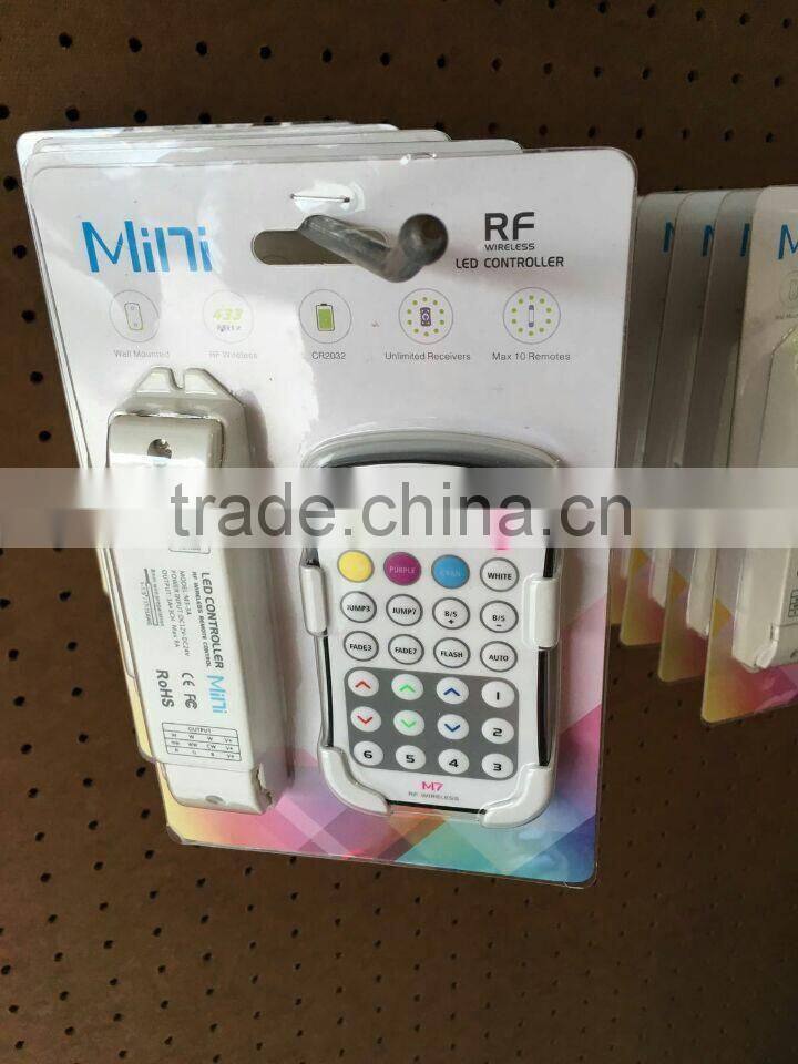 Hot sale Mini RGB led strip Controller M7 remote with M3-3A Receiving controller