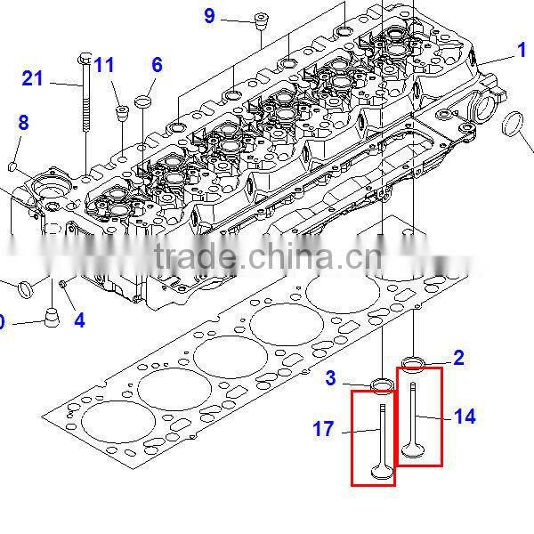 PC200-8 excavator engine intake valve 6754-41-4110/ 6754-41-4210