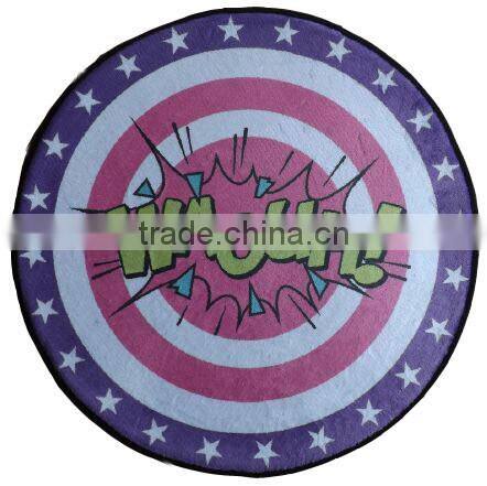 round or ellipse flannel fleece floor mat OEM