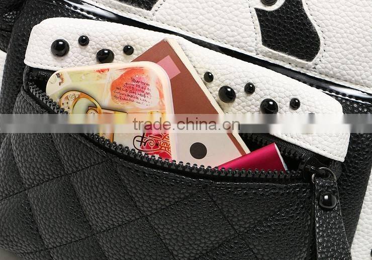 fashion pu backpack handmake panda design day backpack bag for young