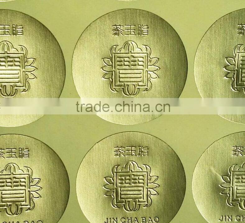 Hot UV stamping letterpress printing label adhesive sticker decorative food labels