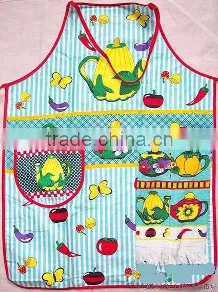 cotton velour printed with eco-friendly pvc home and garden apron