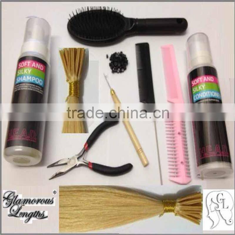 Fashion 1 Pcs Hair Extension Hook Pulling Tool Needle Threader Micro Rings Beads Loop Wooden Handle With Iron Wire Hotting