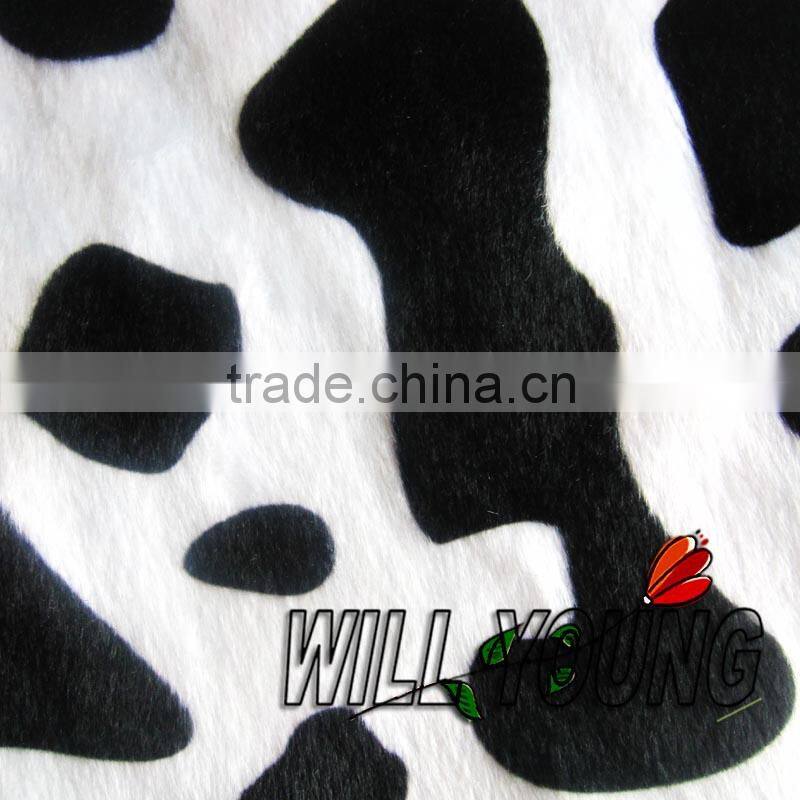100% polyester cow velboa fabrics/cow velvet fabric