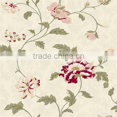 New popular beautiful heavy embossing vinyl wallpaper/ home wallpaper design