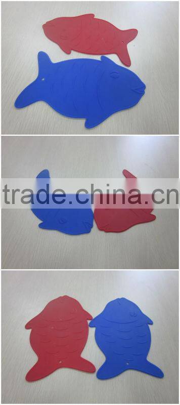 Fish shape silicone hot pot mat/heat resistant silicone cup mats