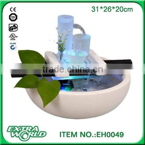 brief modern homes fashion desktop water decoration glass fountain with flower vase style