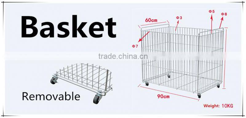 Supermarket chrome storage basket / rolling big basket