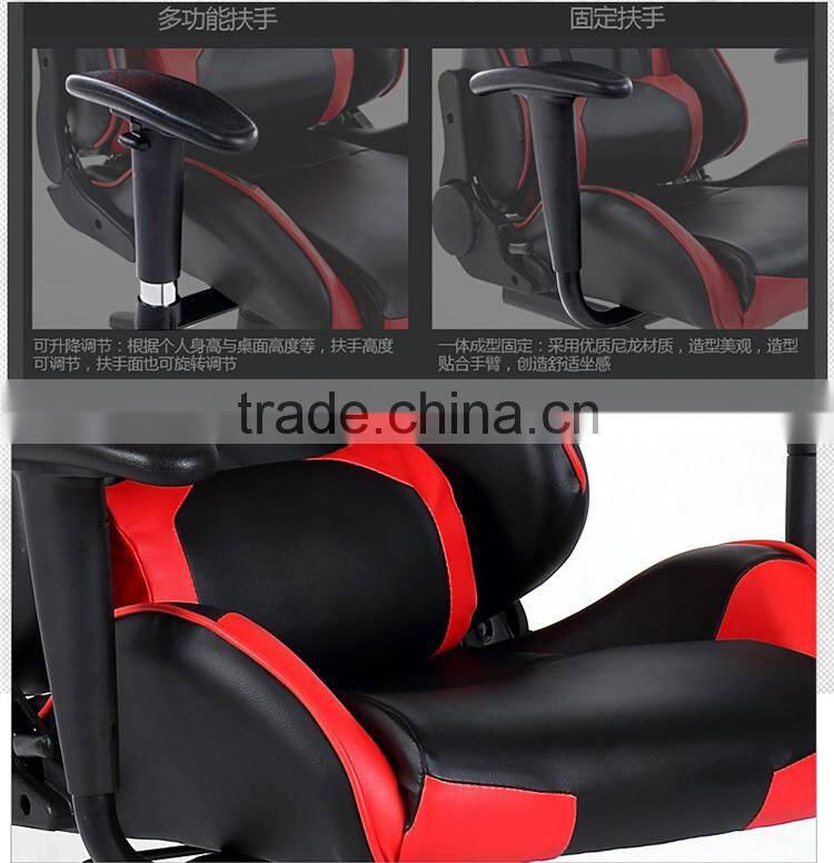 China Manufacturer 180 Degree Backward Cyber Cafe Furniture High Back Ergonomic PU Leather Gaming Chair Racing Seats