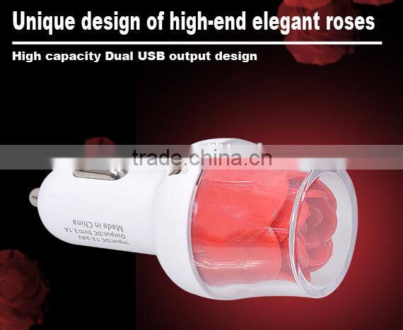 Reversible 5v 3.4a Custom Colors Dual Port 2 Usb Car Charger For Mobile Tablet