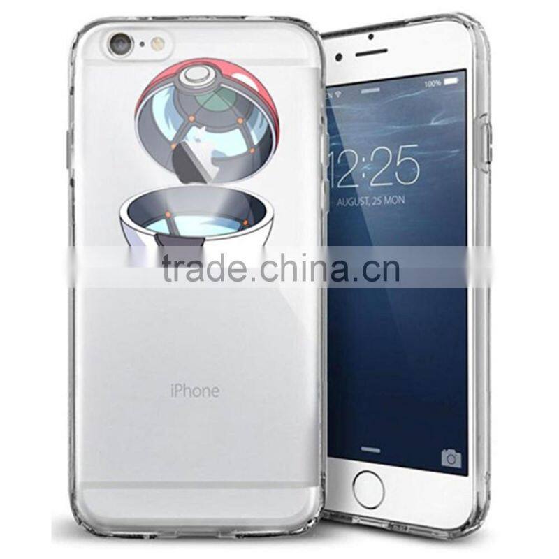 Transparent Clear tpu pokemon go soft case for iphone 6 6s 7 plus tpu pokemon go soft phone case
