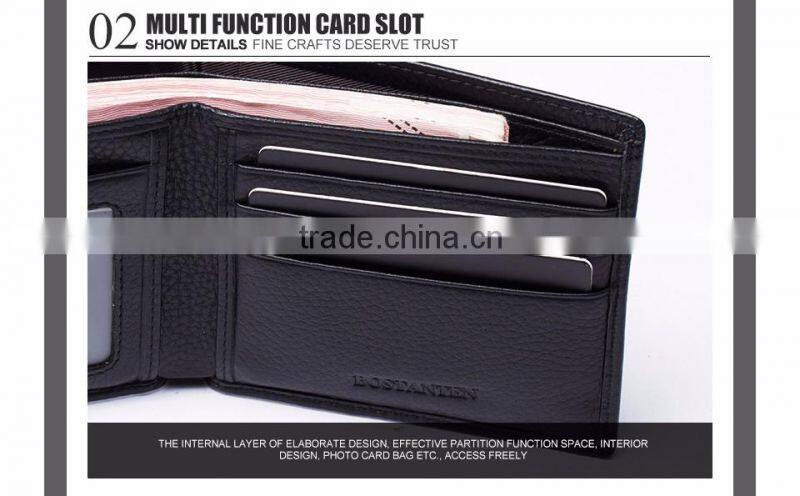 black simple plain cowhide leather men pocket hand purse