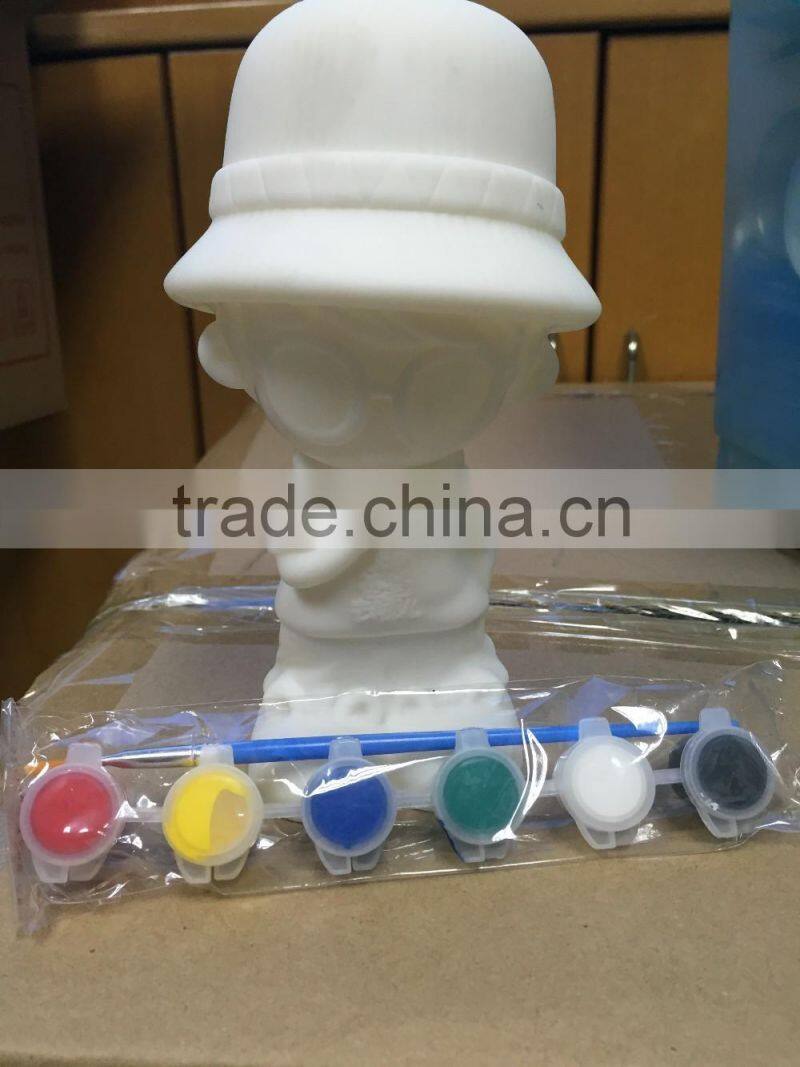 White Vinyl Toy, Kids Color Painting DIY Toys,Little Boy Figure Money Box