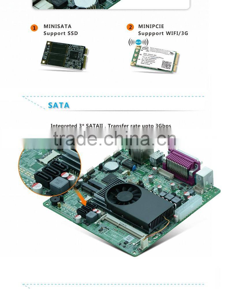 Alibaba hot selling intel chipset motherboard ddr3 ram supported motherboard with 2*24BIT lvds, 8*usb,6*com,1* RTL8111E