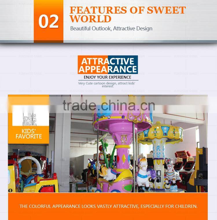 Funshare 2015 Cute Design Kids Carousel For Sale Merry Go Round Carousel Machine