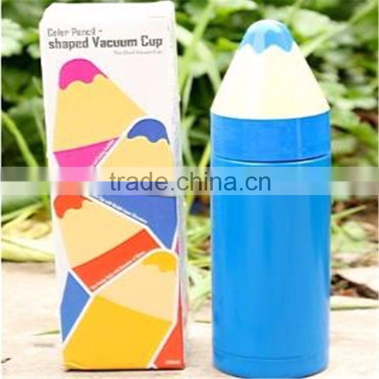 Shape-pencil keep warm vacuum cup,280ml stainless steel vacuum sport water bottle with defferent color.