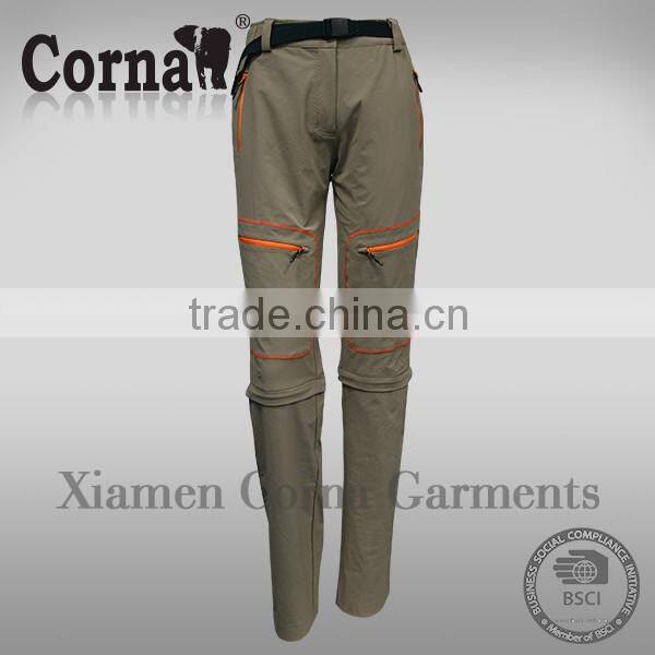 China factory supply zip-off sport summer sweat pants