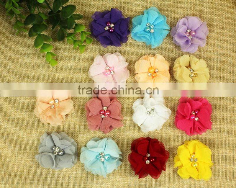 handmade making artificial silk ribbon flower